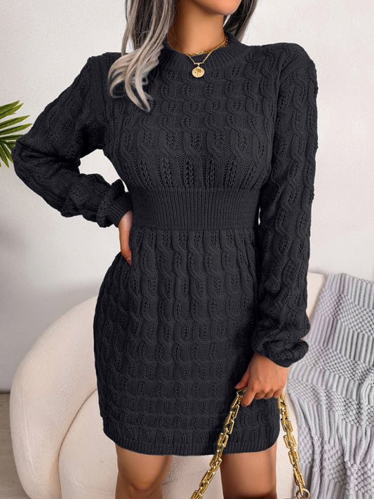 Women's casual fried dough twist waist bag buttock dress with base wool skirt Shello's Creative Boutique