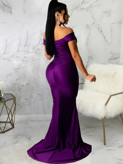 Women's V Neck Ruched Dress - Solid Colour Skinny Big Style - Shello's Creative Boutique