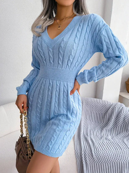 Women's Fashion Waist-Closing Fried Dough Twist Buttock Wrap Fur Dress - Shello's Creative Boutique