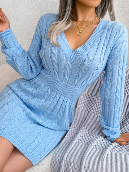 Women's Fashion Waist-Closing Fried Dough Twist Buttock Wrap Fur Dress - Shello's Creative Boutique