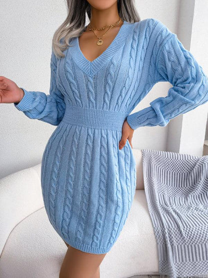 Women's Fashion Waist-Closing Fried Dough Twist Buttock Wrap Fur Dress - Shello's Creative Boutique