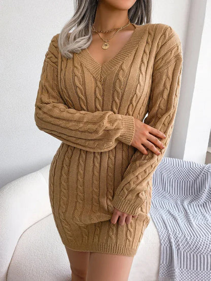 Women's Fashion Waist-Closing Fried Dough Twist Buttock Wrap Fur Dress - Shello's Creative Boutique