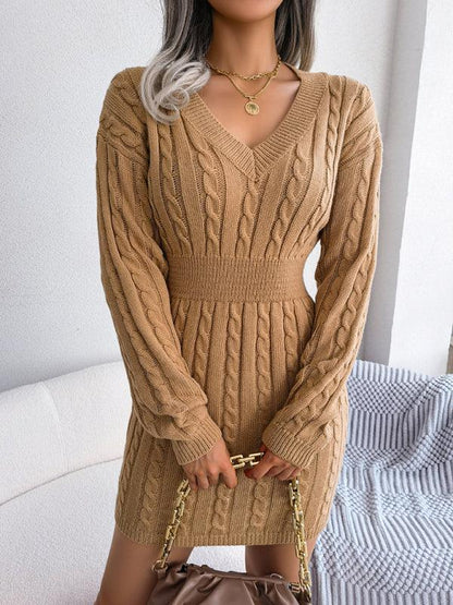 Women's Fashion Waist-Closing Fried Dough Twist Buttock Wrap Fur Dress - Shello's Creative Boutique