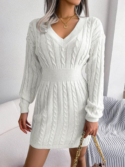 Women's Fashion Waist-Closing Fried Dough Twist Buttock Wrap Fur Dress - Shello's Creative Boutique