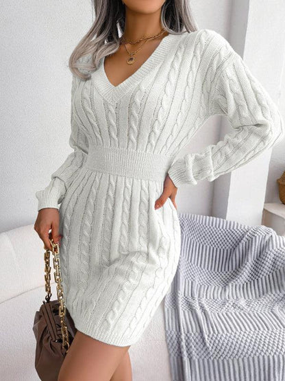 Women's Fashion Waist-Closing Fried Dough Twist Buttock Wrap Fur Dress - Shello's Creative Boutique