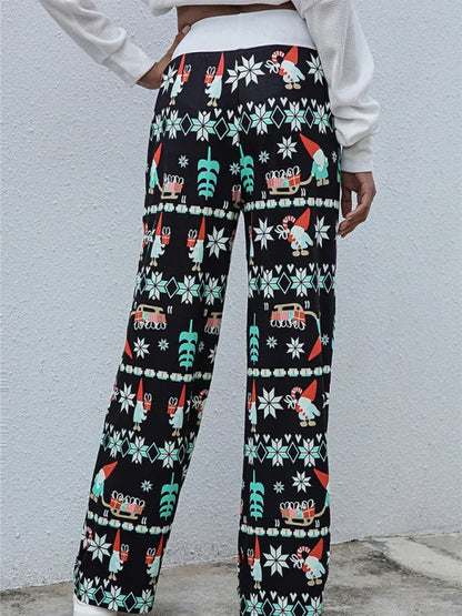 Women's Festival Pattern Knit Polyester Pants – Celebrate in Style & Comfort - Shello's Creative Boutique