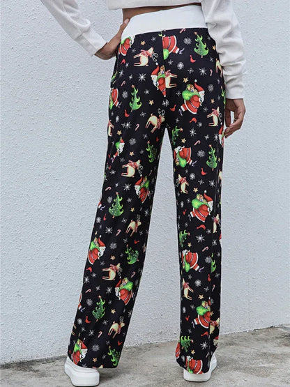 Women's Festival Pattern Knit Polyester Pants – Celebrate in Style & Comfort - Shello's Creative Boutique