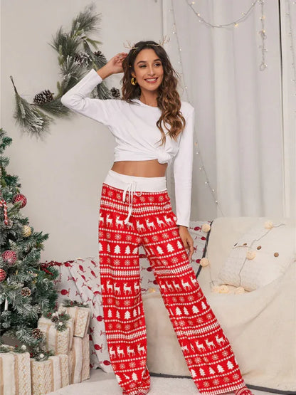Women's Festival Pattern Knit Polyester Pants – Celebrate in Style & Comfort - Shello's Creative Boutique