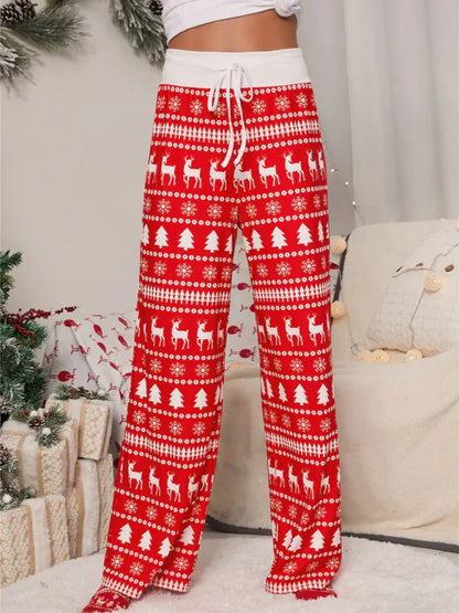 Women's Festival Pattern Knit Polyester Pants – Celebrate in Style & Comfort - Shello's Creative Boutique