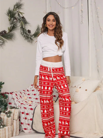 Women's Festival Pattern Knit Polyester Pants – Celebrate in Style & Comfort - Shello's Creative Boutique