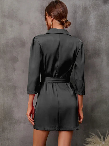 Women's Suit Dress with Belt – Timeless Elegance and Versatility - Shello's Creative Boutique