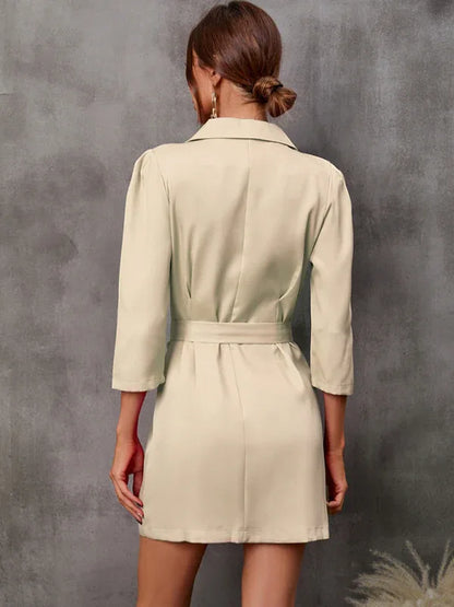 Women's Suit Dress with Belt – Timeless Elegance and Versatility - Shello's Creative Boutique