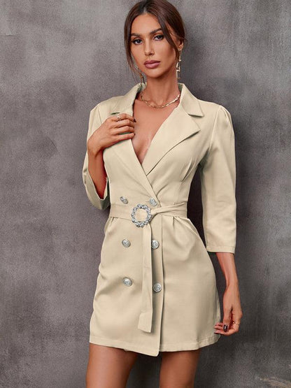 Women's Suit Dress with Belt – Timeless Elegance and Versatility - Shello's Creative Boutique