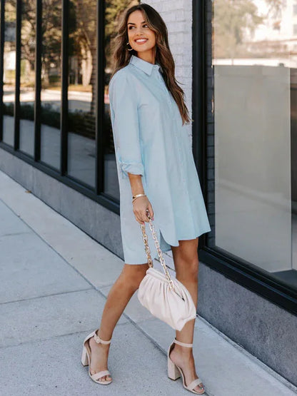 Women's Long Casual Temperament Long-Sleeved Shirt – Timeless Elegance Meets Everyday Comfort - Shello's Creative Boutique