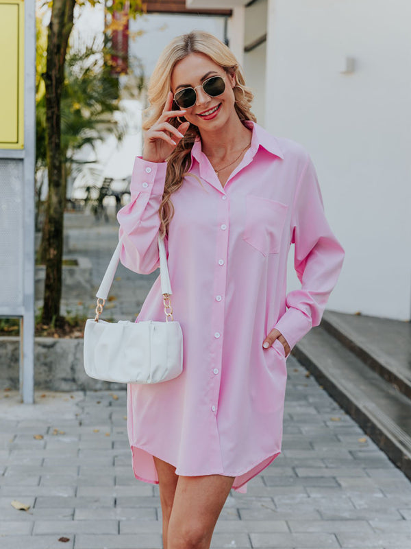Women's long casual temperament long-sleeved shirt Shello Creative Boutique