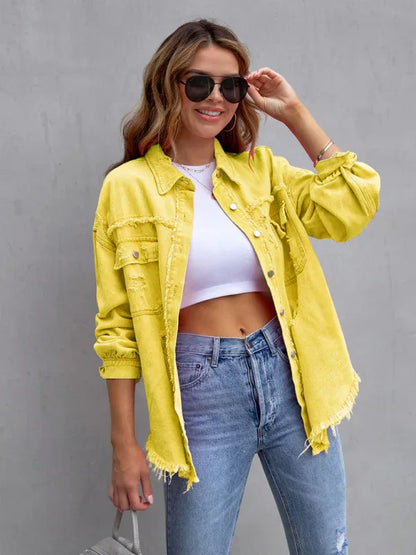 Raw Edge Ripped Denim Jacket – EPROLO Street Rebel Vibe - Shello's Creative Boutique
