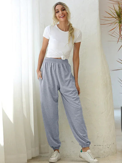 Women’s Casual Sports Loose-Leg Pants – Effortless Comfort, Everyday Cool - Shello's Creative Boutique