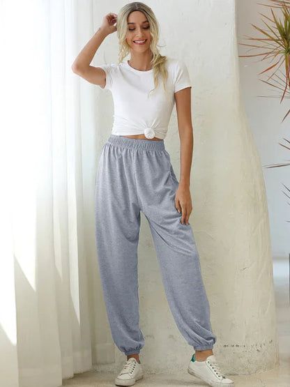 Women’s Casual Sports Loose-Leg Pants – Effortless Comfort, Everyday Cool - Shello's Creative Boutique