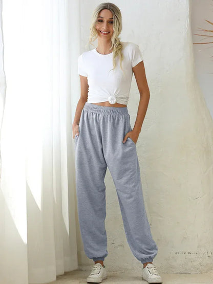 Women’s Casual Sports Loose-Leg Pants – Effortless Comfort, Everyday Cool - Shello's Creative Boutique