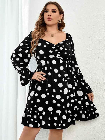 Plus Size Polka Dot Dress – Stylish Comfort for Every Occasion - Shello's Creative Boutique