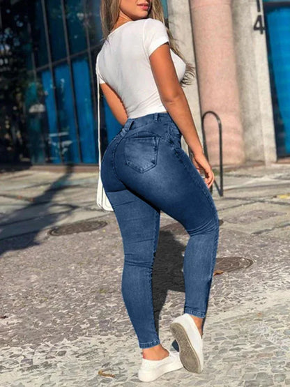 Women's Zipped Pocket Distressed Utility Skinny Jeans - Shello's Creative Boutique
