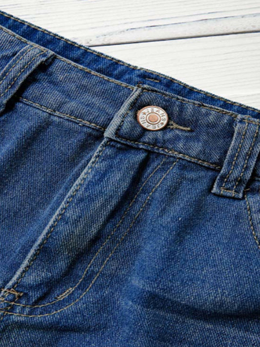 American flag patch skinny denim shorts Shello Creative Boutique