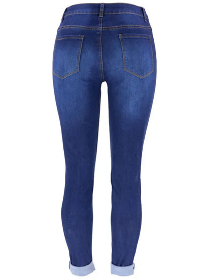 Women’s Trendy Fashion Ripped Washed Jeans - Shello's Creative Boutique