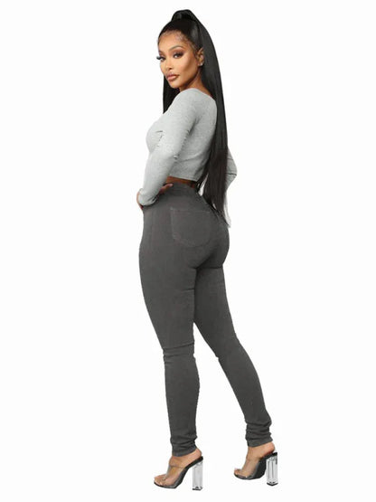 Women's Fashion Versatile High Waist High Elastic Hip Lift Jeans - Shello's Creative Boutique