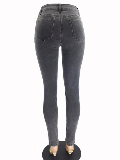 Women's Fashion Versatile High Waist High Elastic Hip Lift Jeans - Shello's Creative Boutique