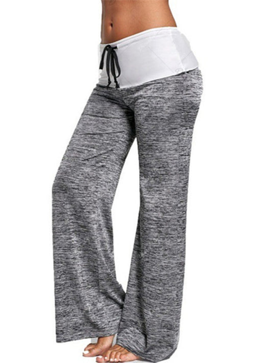 Stitching yoga quick-drying sports trousers outdoor casual wide-leg pants Shello's Creative Boutique