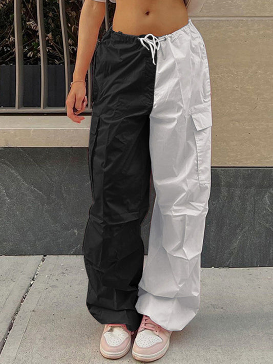 Women's High Waist Wide Leg Loose Tether Straight Leg Cargo Pants Shello's Creative Boutique