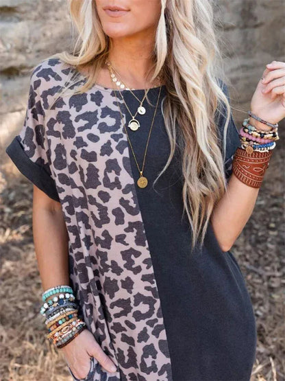 Women's Leopard Print Dress – Trendy Hip Skirt Design for Spring-Summer Elegance - Shello's Creative Boutique