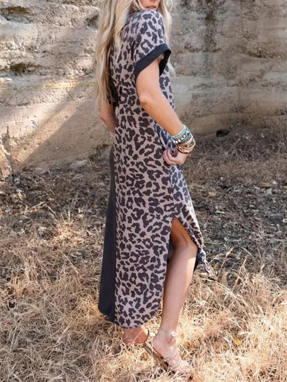 Women's Leopard Print Dress – Trendy Hip Skirt Design for Spring-Summer Elegance - Shello's Creative Boutique