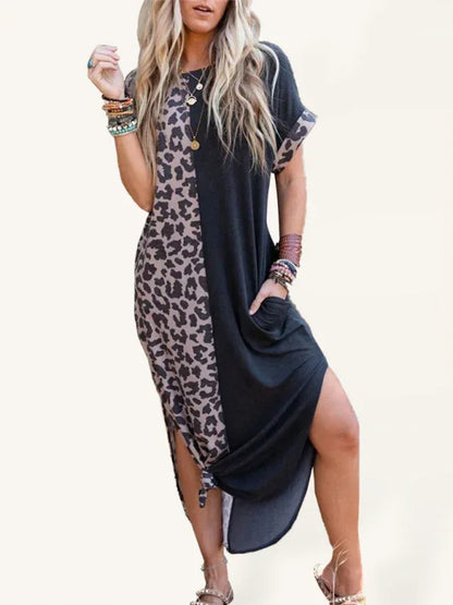 Women's Leopard Print Dress – Trendy Hip Skirt Design for Spring-Summer Elegance - Shello's Creative Boutique