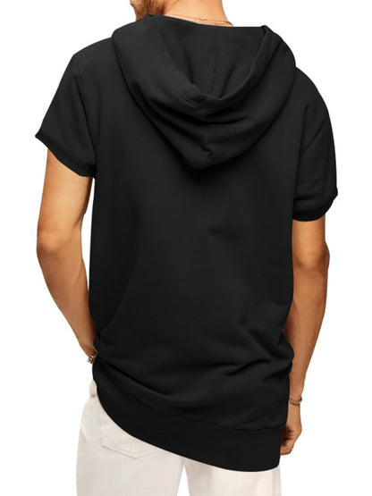 Men's knitted all-match casual hooded short-sleeved T-shirt Shello's Creative Boutique