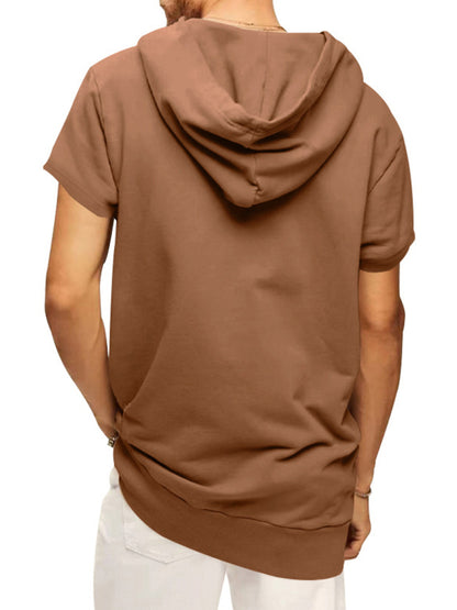 Men's knitted all-match casual hooded short-sleeved T-shirt Shello's Creative Boutique