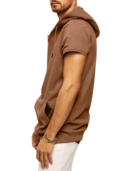 Men's knitted all-match casual hooded short-sleeved T-shirt Shello's Creative Boutique