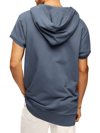 Men's knitted all-match casual hooded short-sleeved T-shirt Shello's Creative Boutique