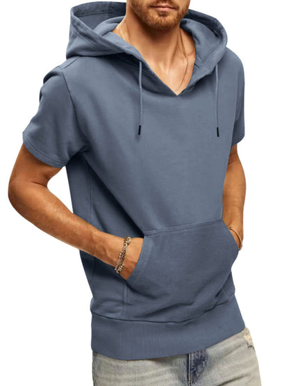 Men's knitted all-match casual hooded short-sleeved T-shirt Shello's Creative Boutique