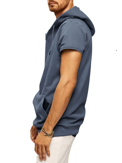 Men's knitted all-match casual hooded short-sleeved T-shirt Shello's Creative Boutique
