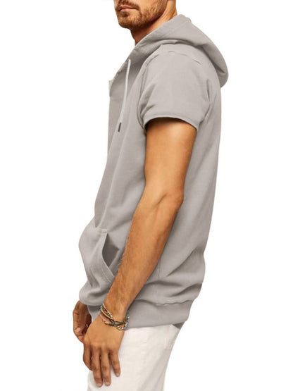 Men's knitted all-match casual hooded short-sleeved T-shirt Shello's Creative Boutique