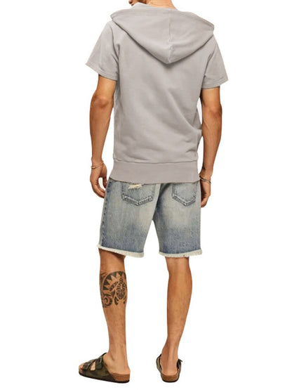 Men's knitted all-match casual hooded short-sleeved T-shirt Shello's Creative Boutique