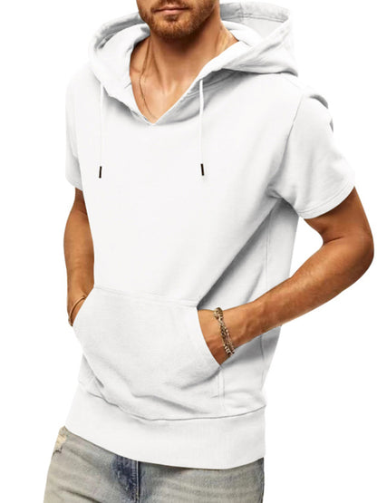 Men's knitted all-match casual hooded short-sleeved T-shirt Shello's Creative Boutique