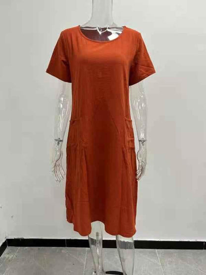 Women's Casual Loose Pocket Swing Dress - Shello's Creative Boutique