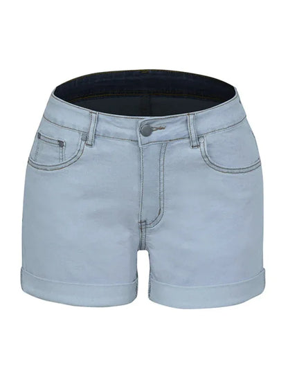 Stylish High Elastic Women's Denim Shorts – FlexFit Edition - Shello's Creative Boutique