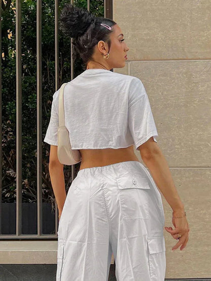 Large Size Loose Straight Overalls Women's High Waist Wide Leg Casual Pants - Shello's Creative Boutique