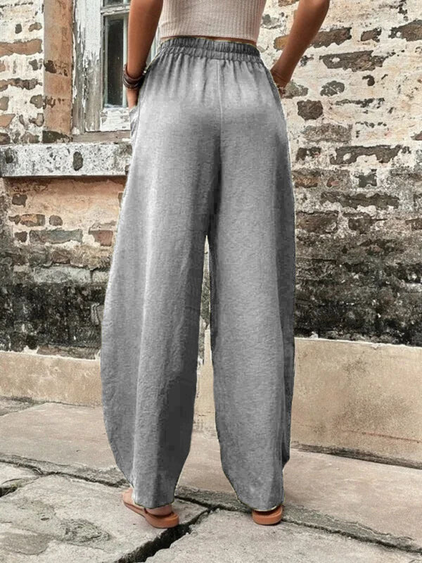 Women's Pants Solid Color Pocket Women's Casual Pants Elastic Pants Trousers Shello's Creative Boutique