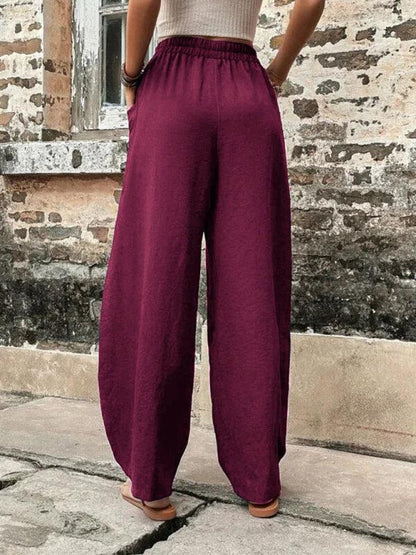 Women's Pocket Casual Elastic Pants – Effortless Style Meets All-Day Comfort - Shello's Creative Boutique