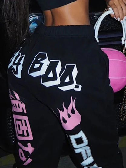 New Print Fashion Elastic Waist Sports Casual Harem Pants – Bold Style Meets Effortless Comfort - Shello's Creative Boutique