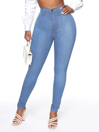 Women's Slim High Stretch Denim Pencil Pants – SleekStretch Series - Shello's Creative Boutique